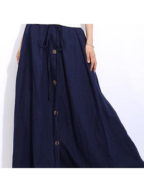 Casual Black/Blue Elastic Waist Lace Up Solid Colo...